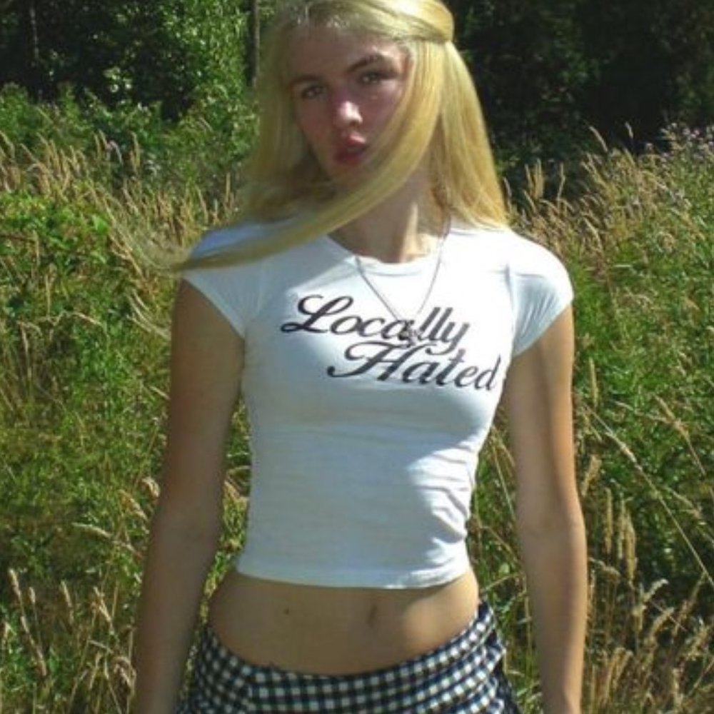 Locally Hated Crop Top T-shirt - Juniors tees - Fitted half shirt
